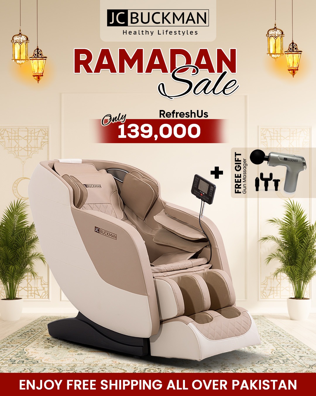 JCBuckman Facebook ad: RAMADAN OFFER - 52% OFF Massage Chair