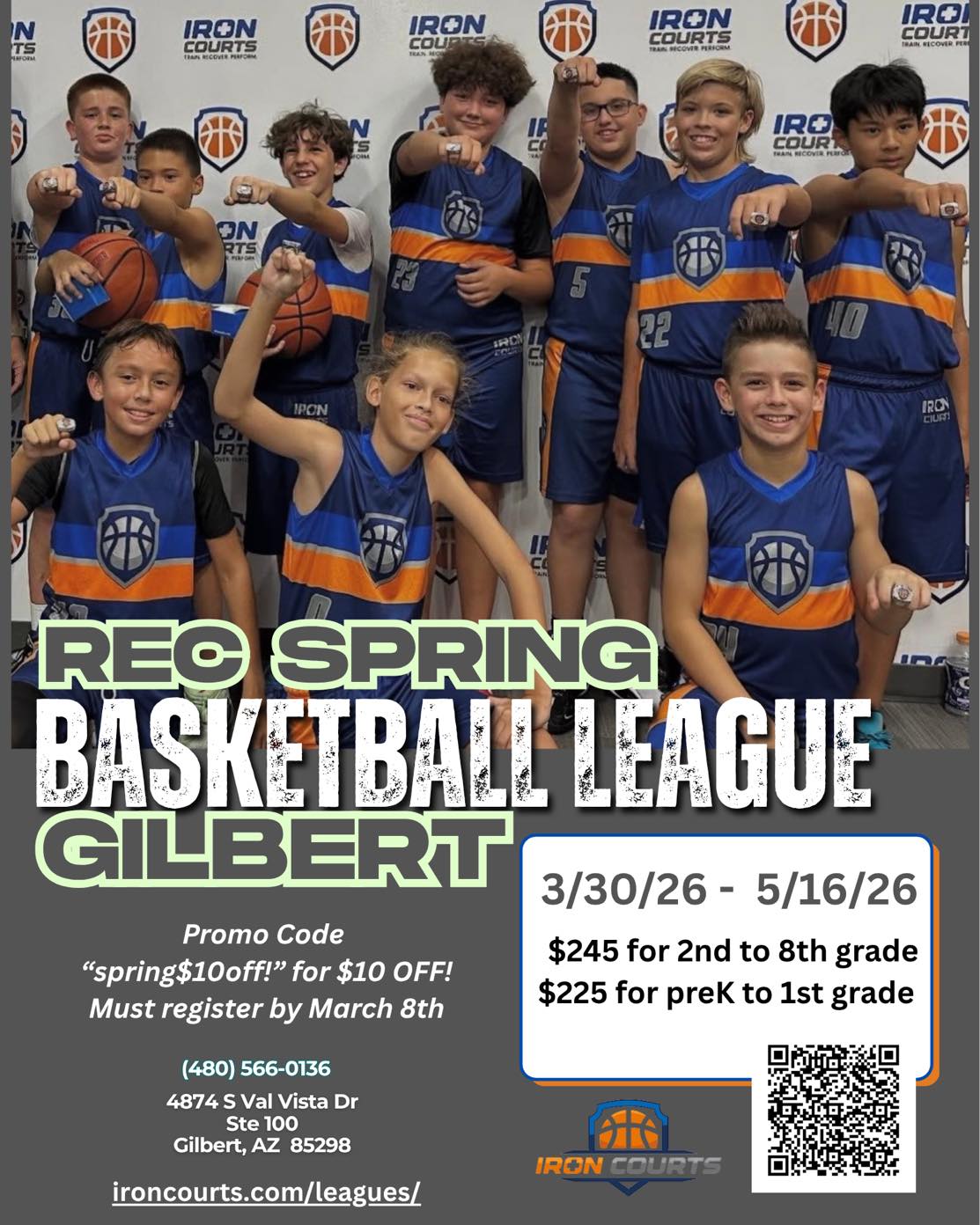 Iron Courts Facebook ad: Youth Basketball Leagues in Gilbert, Arizona