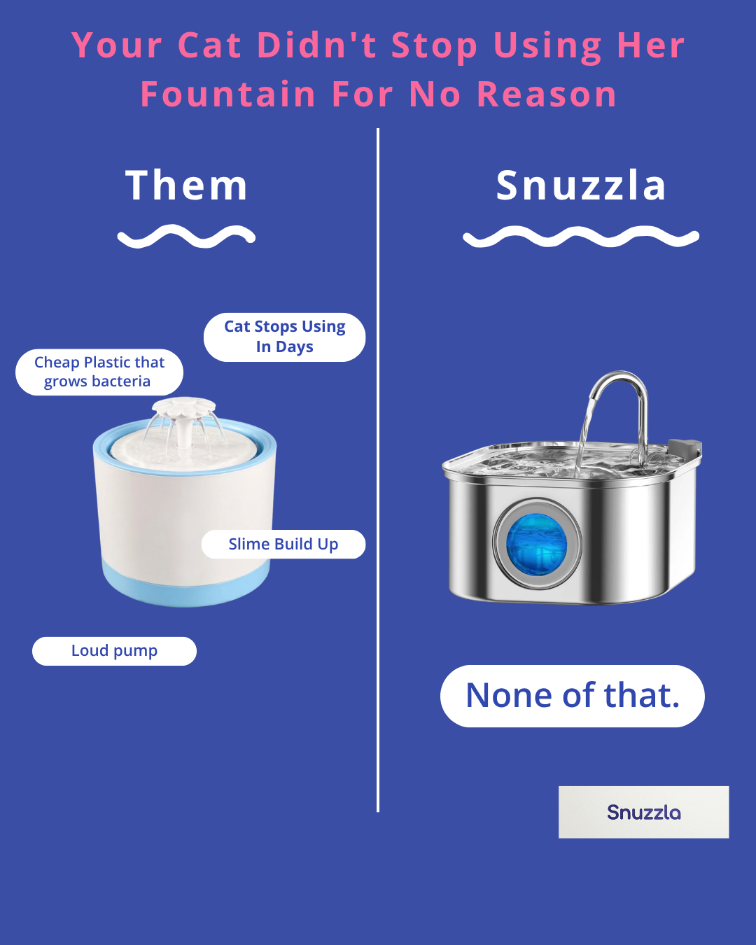 Snuzzla Facebook ad: She can smell what you can't. That's why she stopped using…