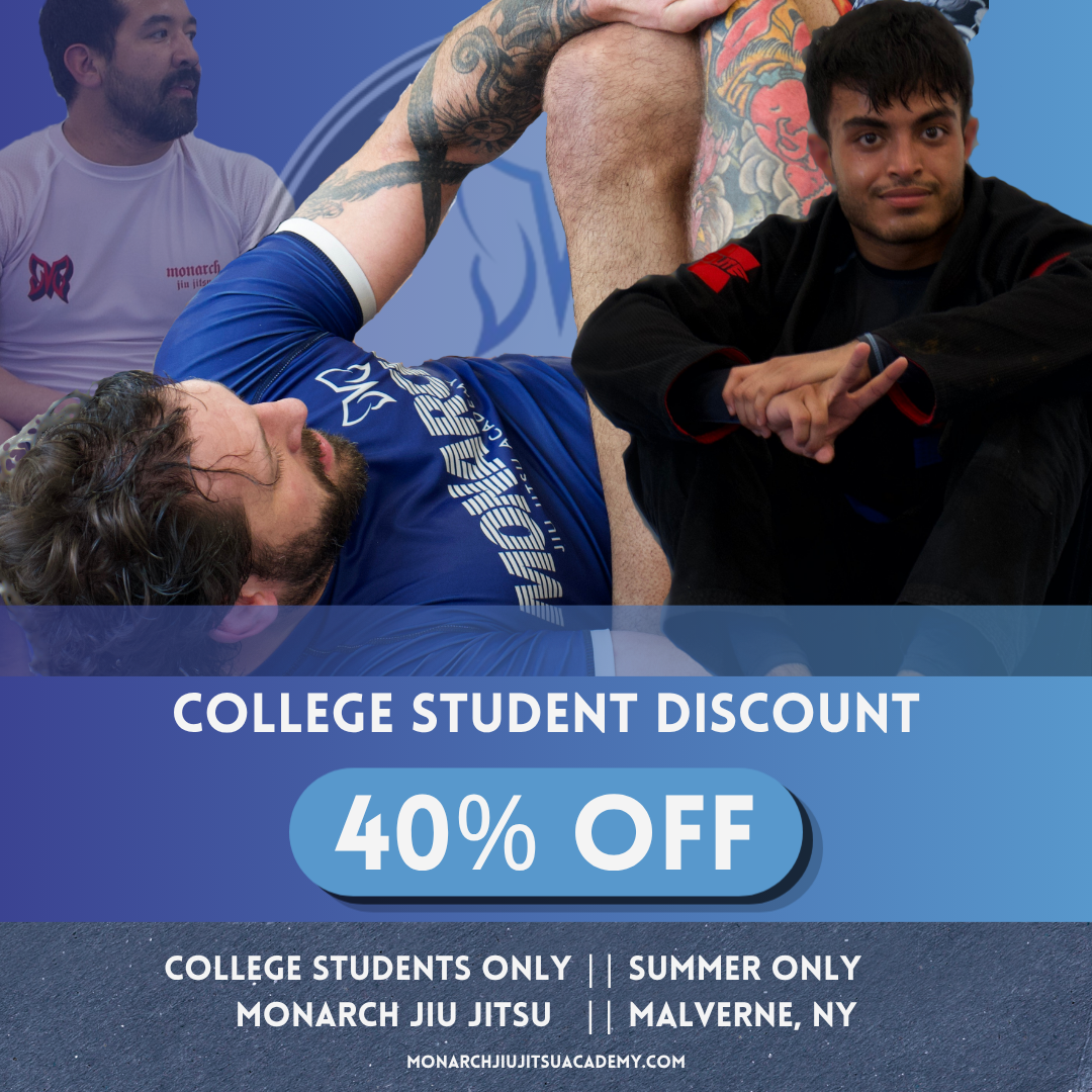 Monarch Jiu Jitsu Academy Facebook ad: 40% Off for College Students, Summer Only
