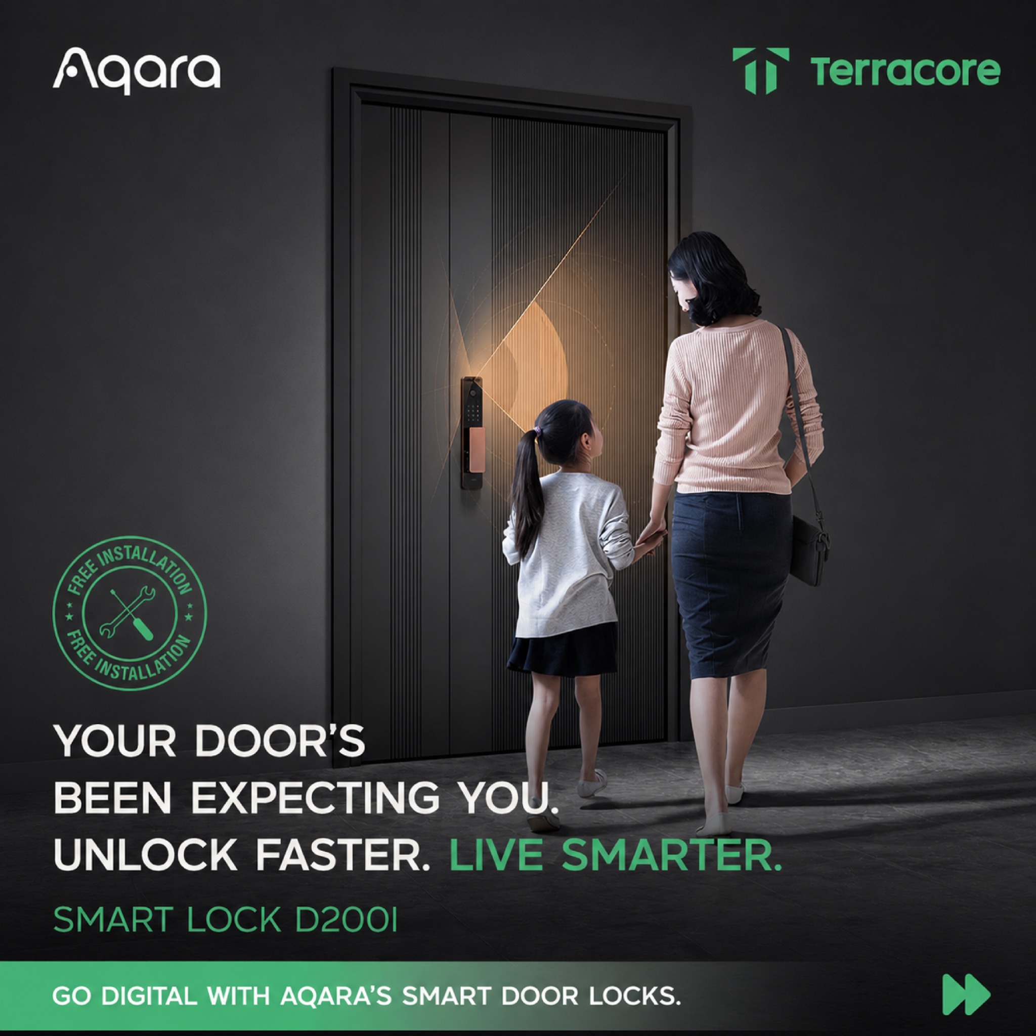 Terracore - Sustainable Energy Solutions Facebook ad: Imagine arriving home with your hands full and…