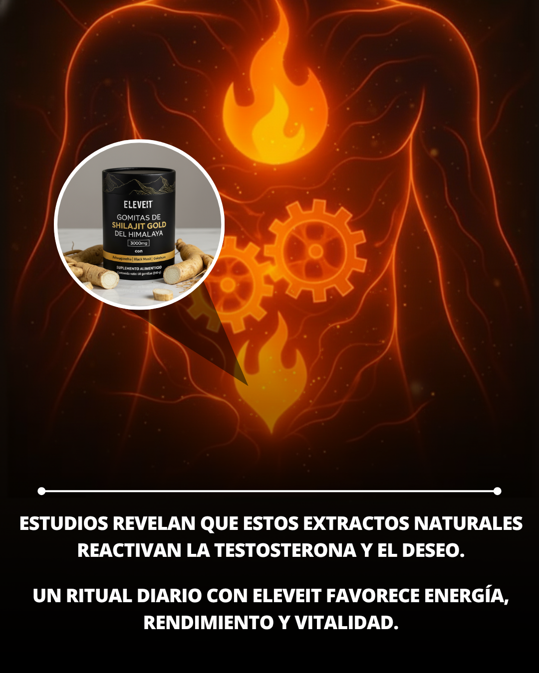 Eleveit MX Facebook ad: Energía masculina hecha gomita