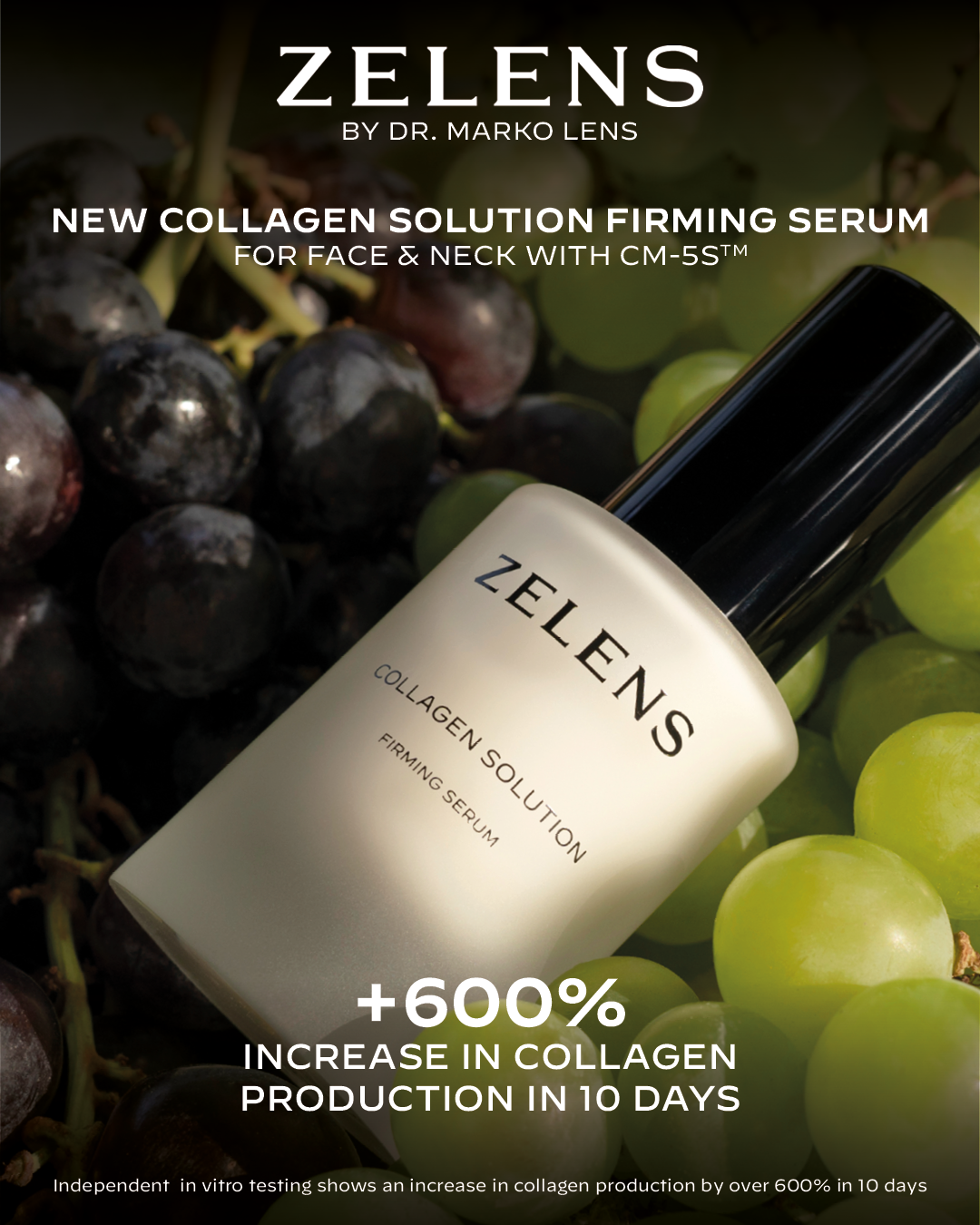 Zelens Facebook ad: NEW: Collagen Solution Firming Serum