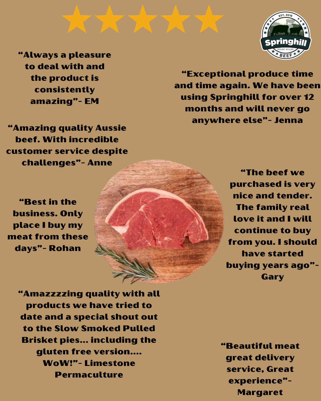 Springhill Beef Co Facebook ad: Don't take our word for it