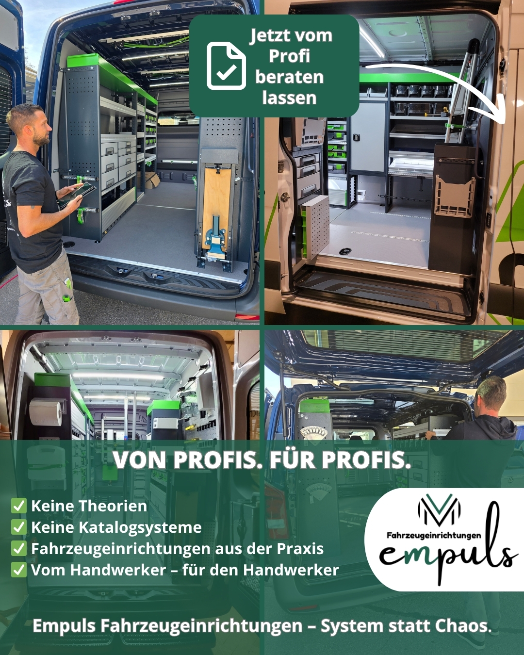 Empuls Fahrzeugeinrichtungen Facebook ad: Fahrzeugeinrichtungen von Profis für Profis