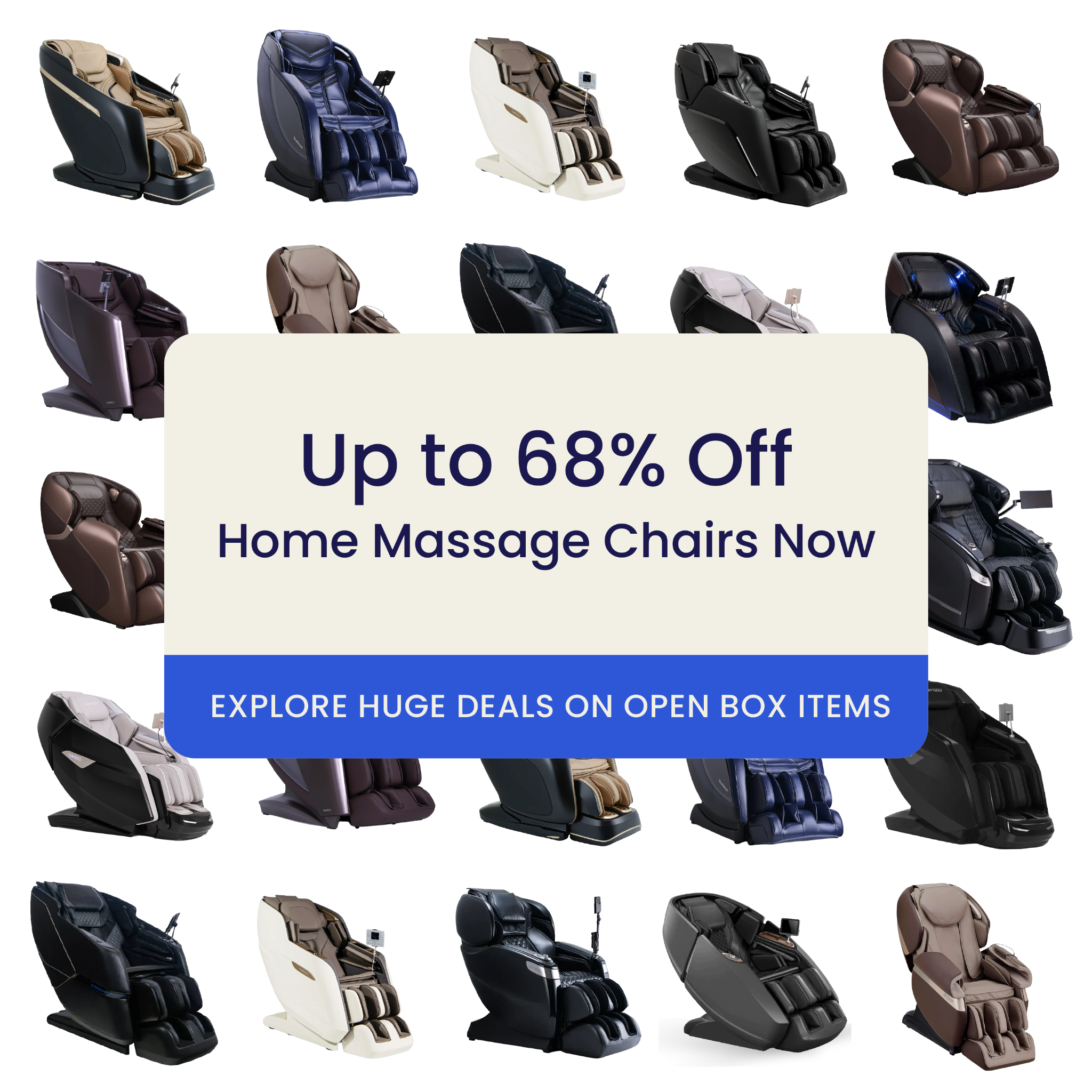 Relaxacare Facebook ad: Huge Savings On Open Box Models!