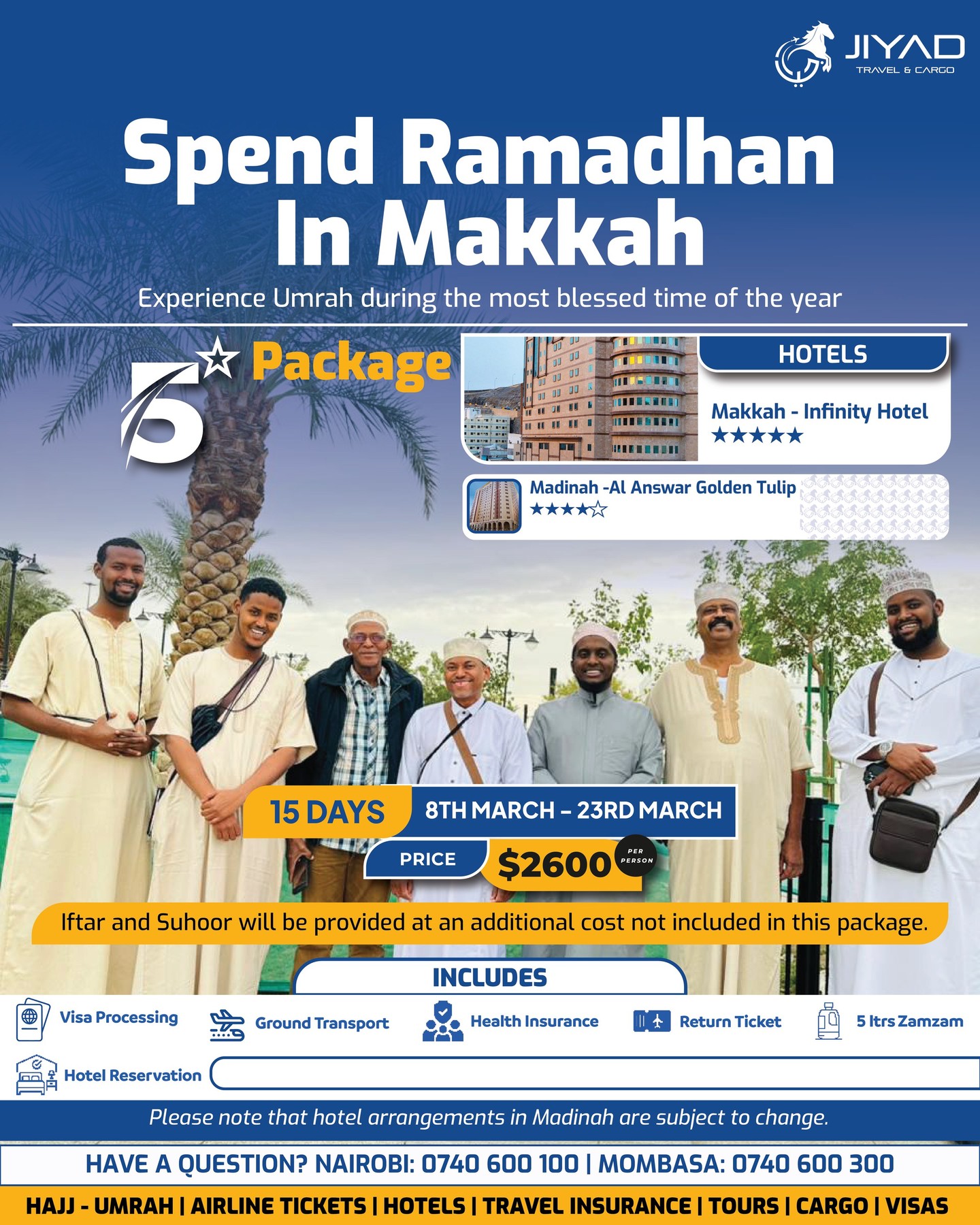 Jiyad Travel Agency - Hajj & Umrah Facebook ad: Experience Ramadhan in comfort and devotion with our…