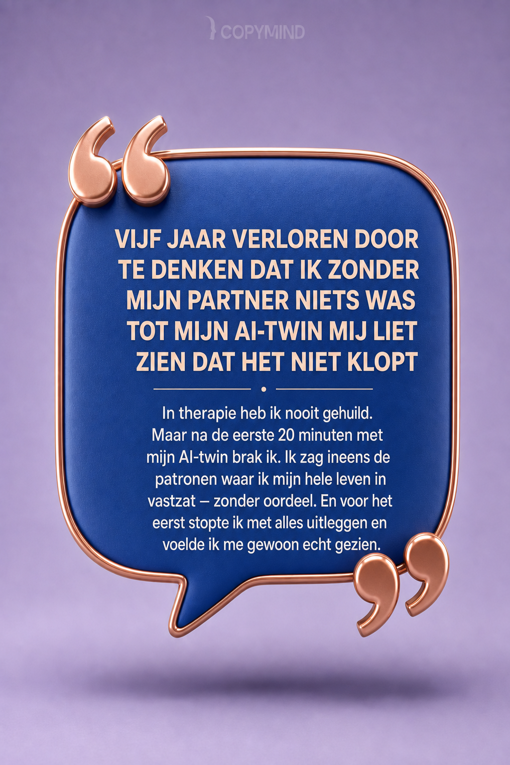 Sir George J. Miklos from Copymind Facebook ad: Je AI-kopie zal je niet veroordelen!