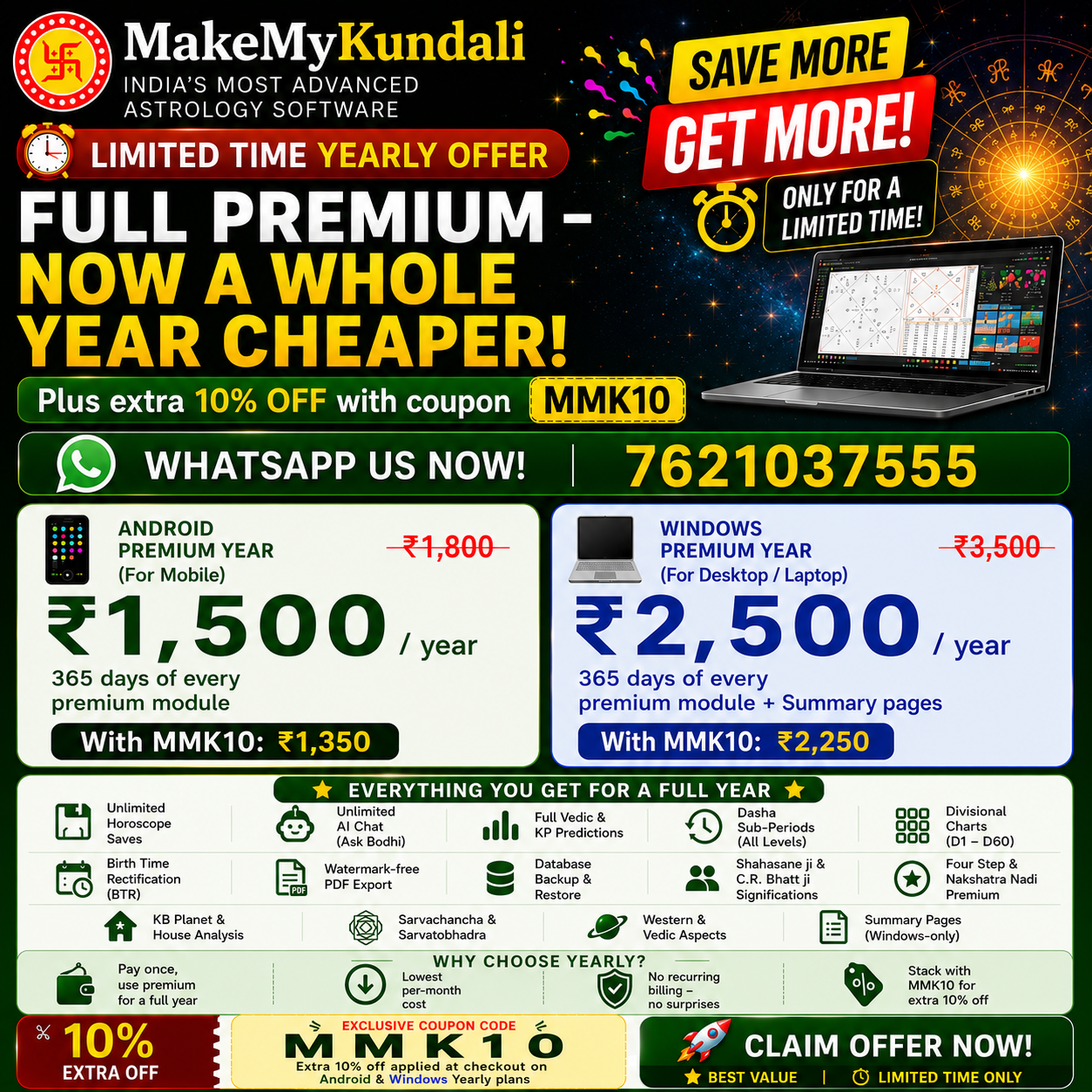 Makemykundali Facebook ad: 5 Astrology Systems. One Powerful Software.