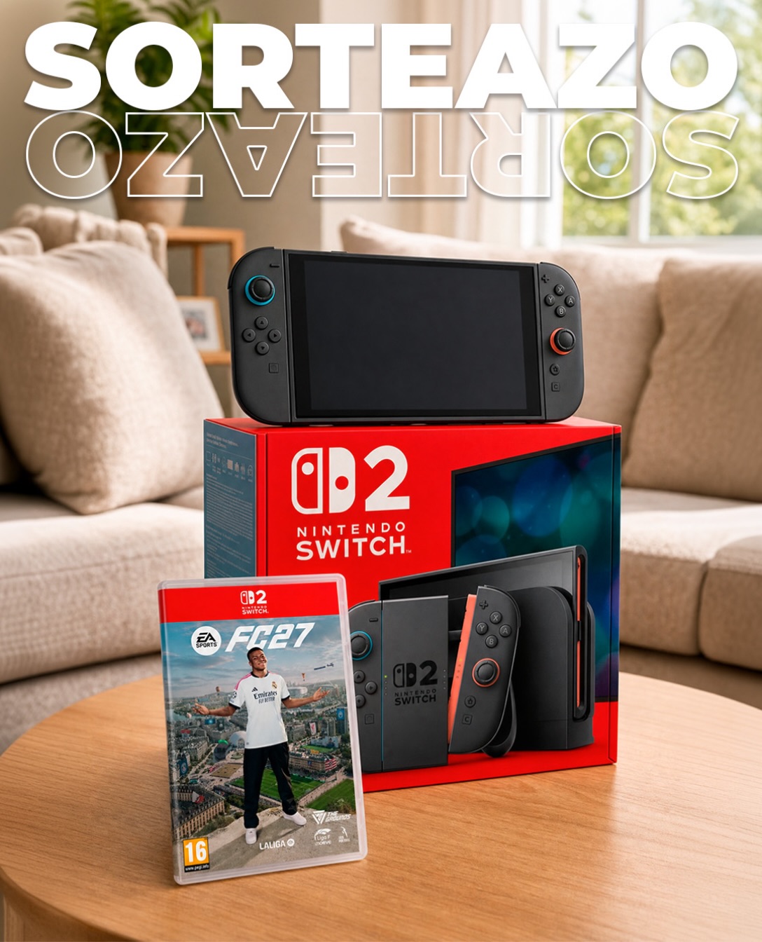 Carrefour Facebook ad: Nintendo Switch V2 - Rojo/Azul Neon