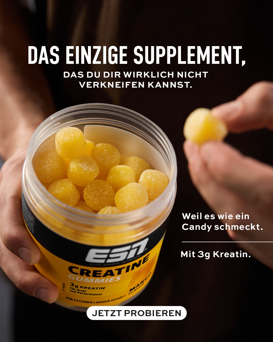 ESN Facebook ad: Das besterforschte Supplement der Welt, jetzt als Gummie