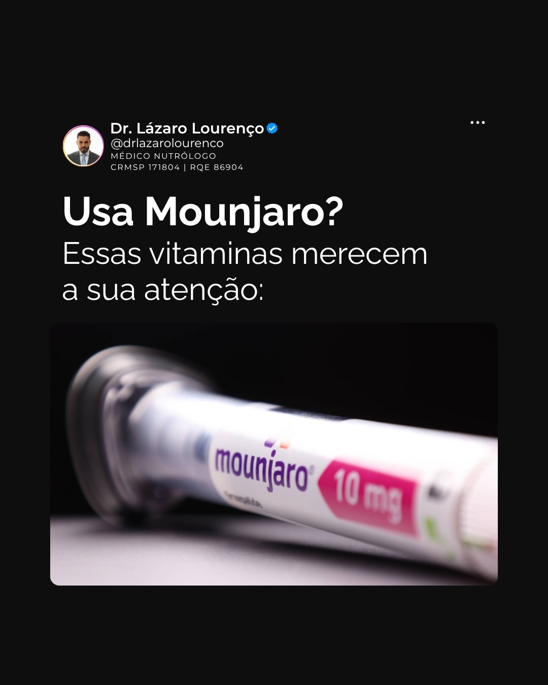 Doutorlazarolourenco Facebook ad: Segue @drlazarolourenco