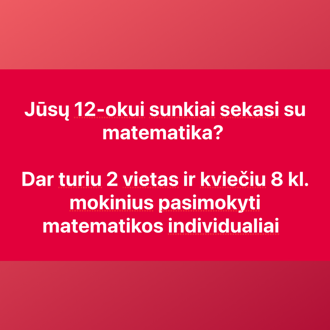 Matematikos korepetitorius Arnas Facebook ad: Išankstinė registracija