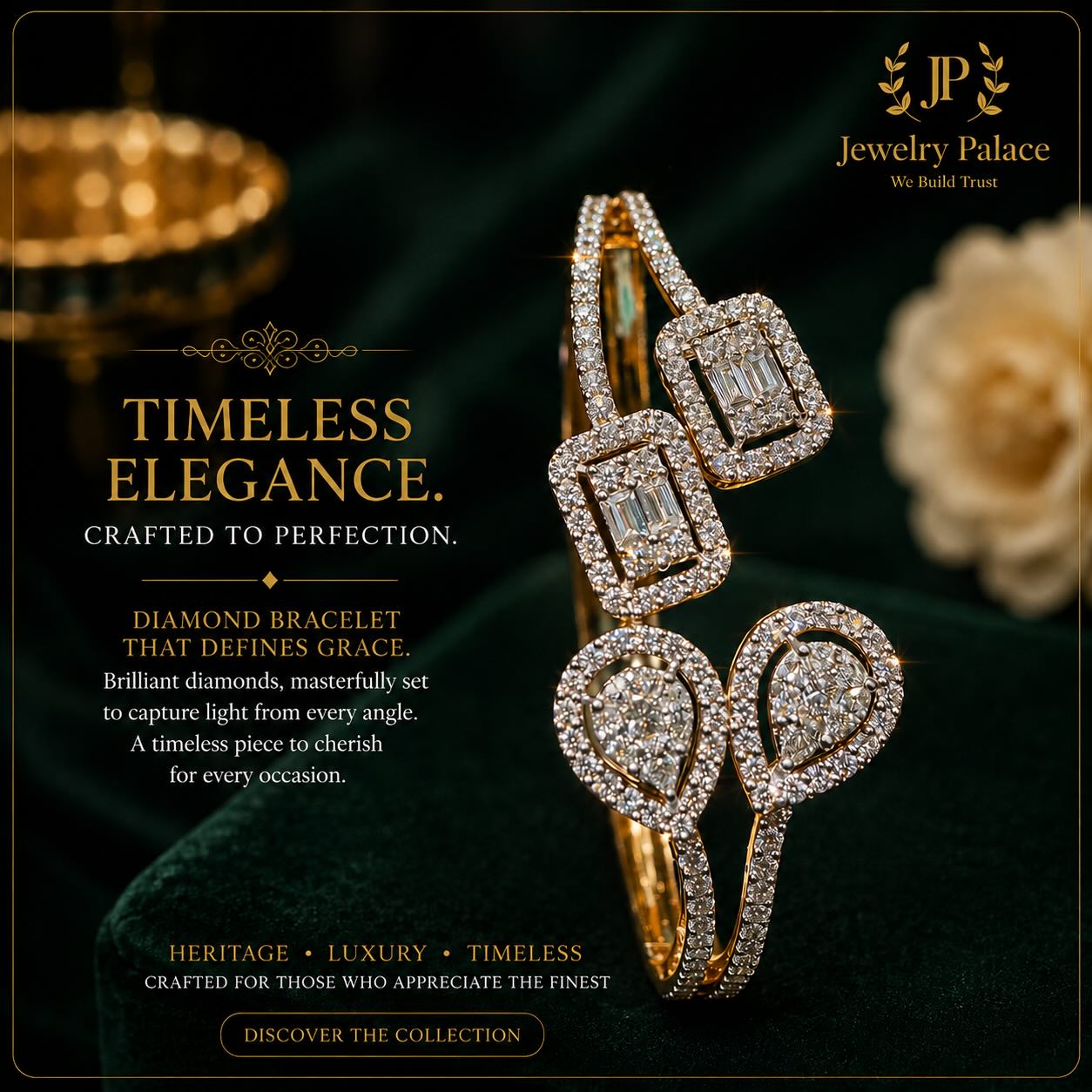 Jewelry Palace NP Facebook ad: Elegance woven with the purity and the brilliance…