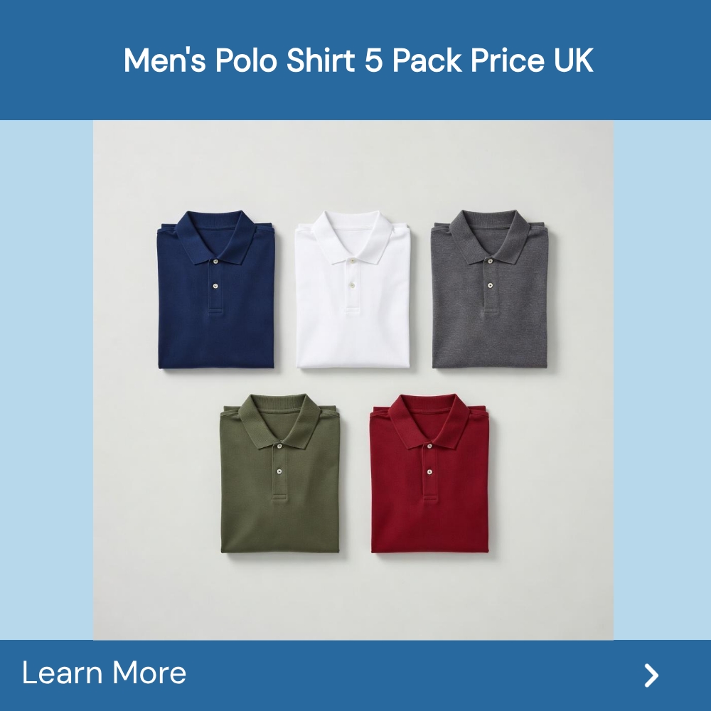 Practical Board Facebook ad: Men's Polo Shirt 5 Pack Price Uk.