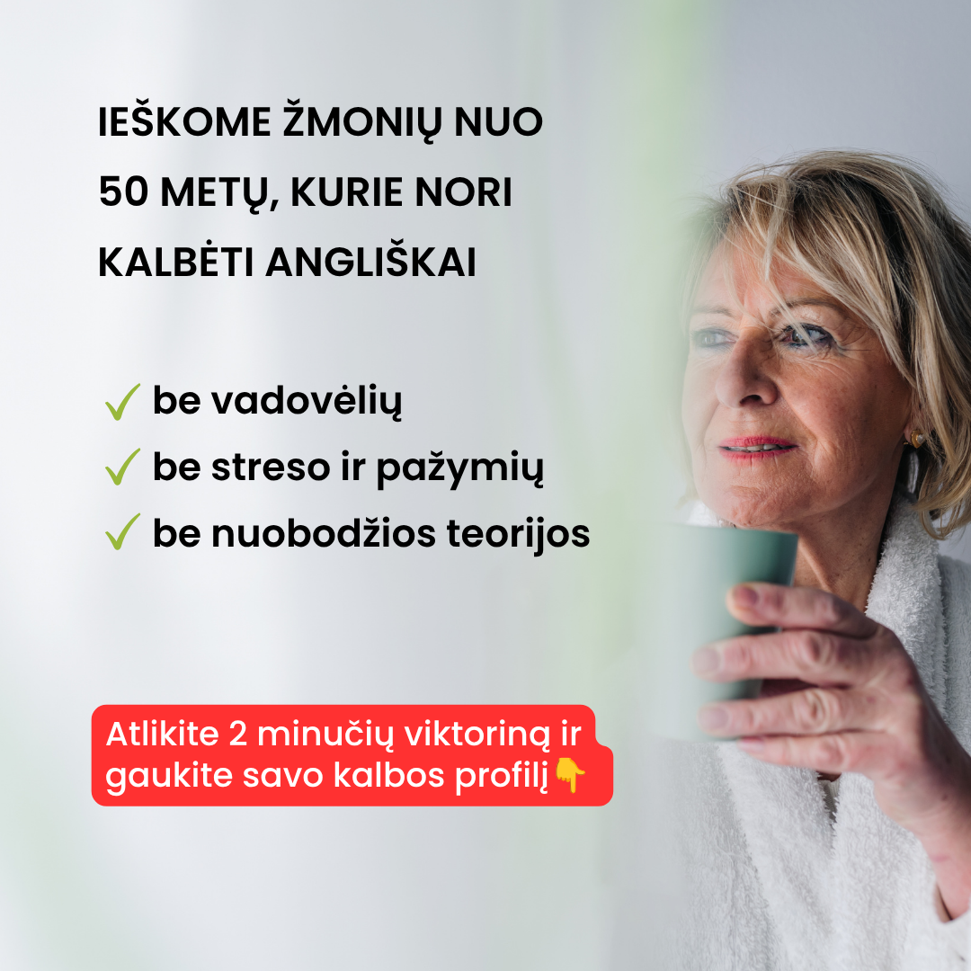 LingoPass Facebook ad: Anglų kalba suaugusiems per 30 dienų