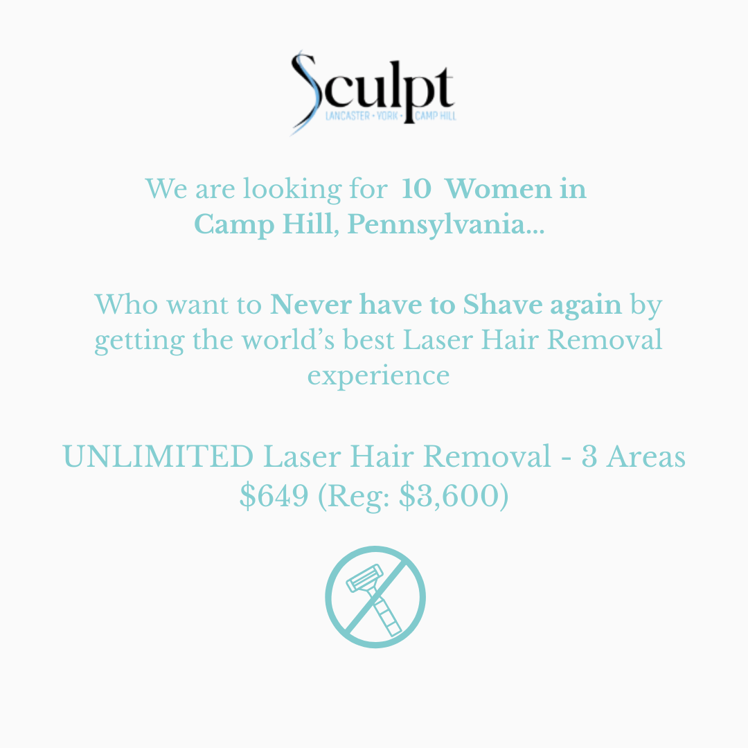 Sculpt PA Facebook ad: Unlimited Laser Hair Removal for 1 Year NOW $649!