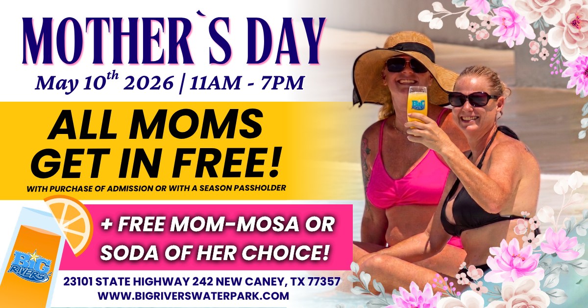 Big Rivers Waterpark & Adventures Facebook ad: Mothers' Day - Big Rivers Water Park