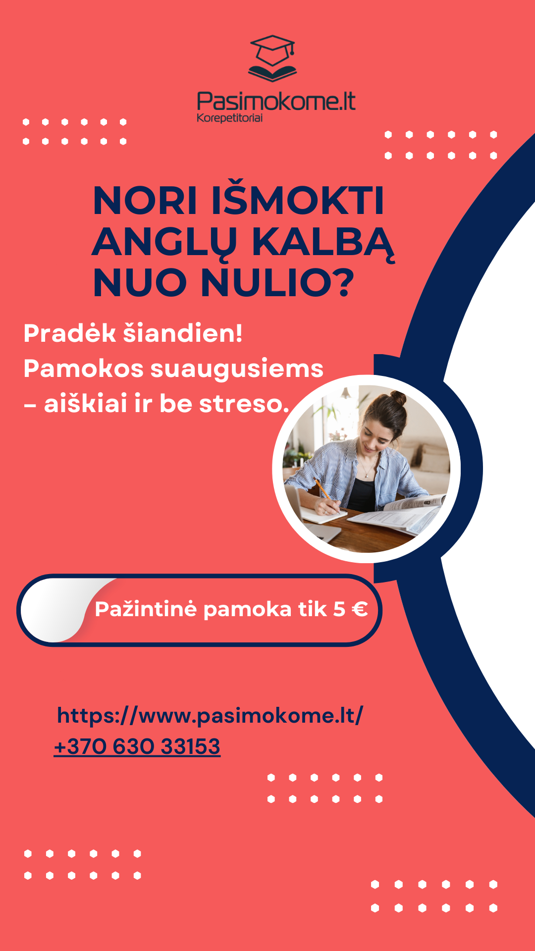Pasimokome.lt korepetitoriai Facebook ad