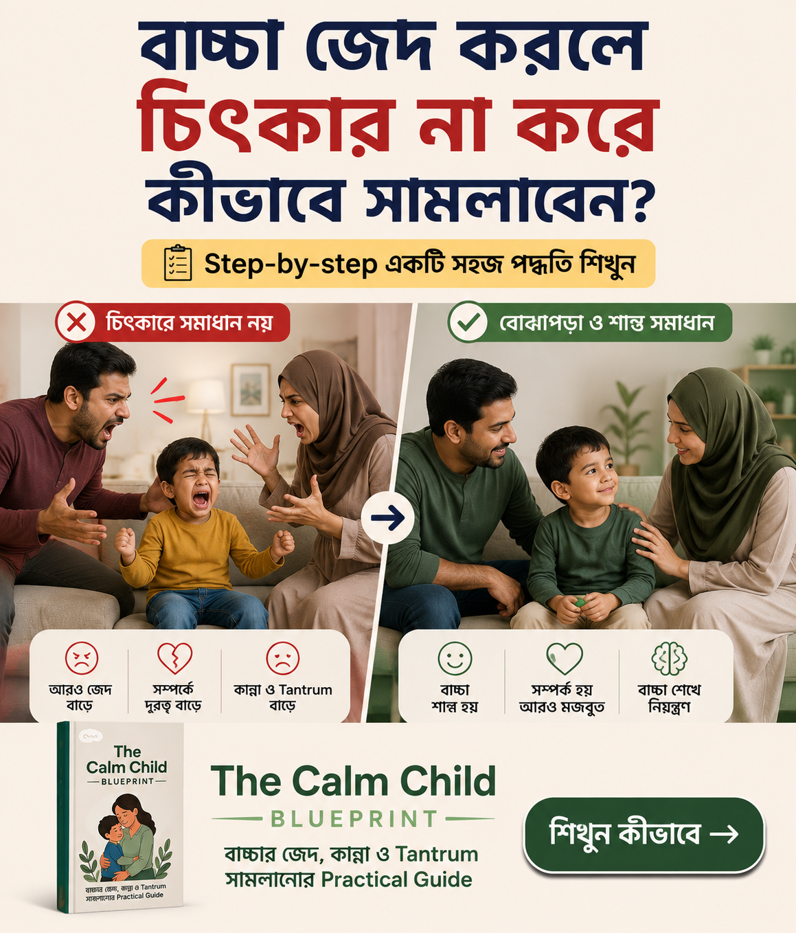 Practical Life Skill Facebook ad: কান্না, জেদ ও tantrum সামলানোর Parenting Guide