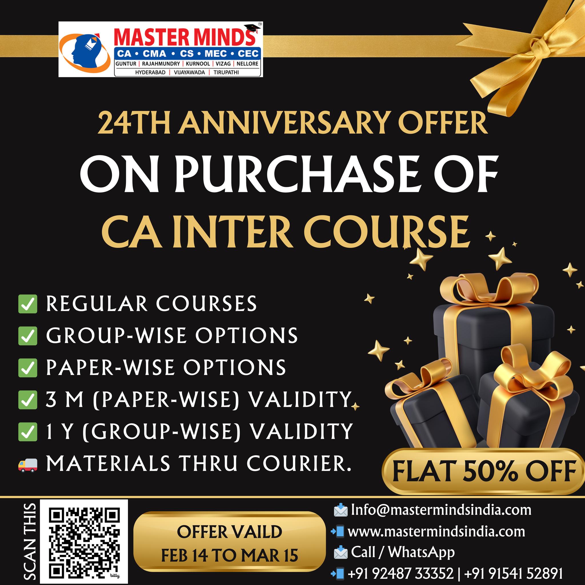 MASTERMINDS For CA Facebook ad: Courses - Masterminds India