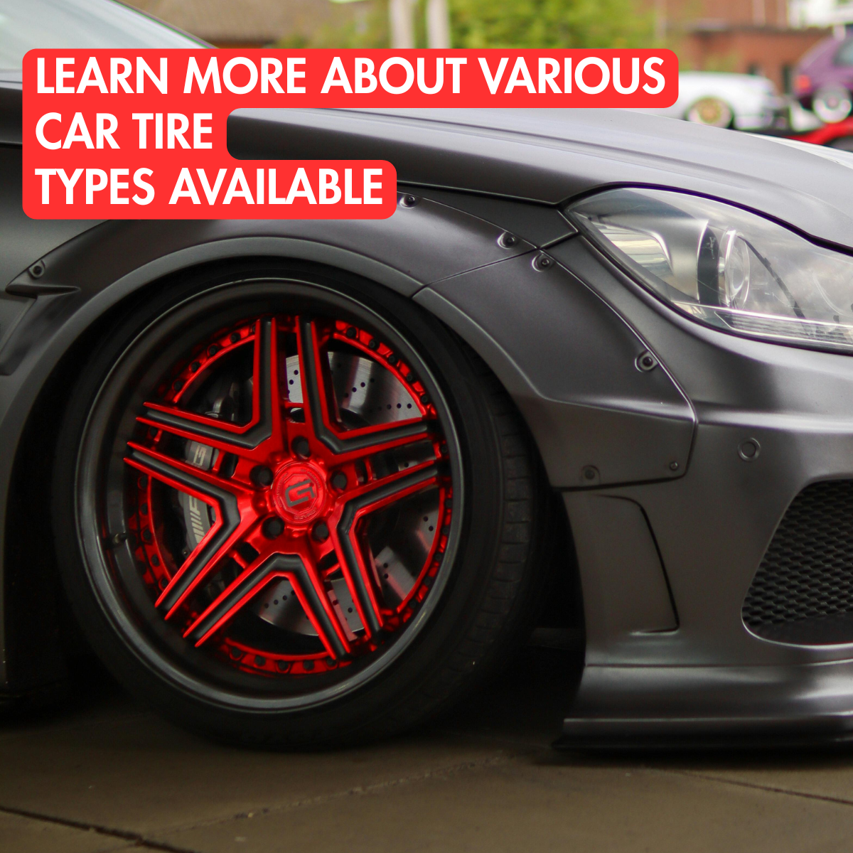 Products & You Facebook ad: Learn more about various car tire types available