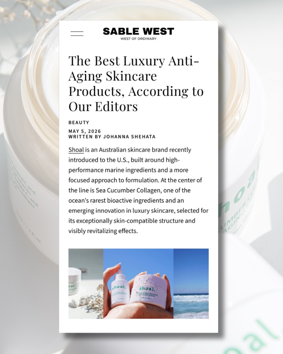 Shoal Skincare Facebook ad: BIG NEWS!