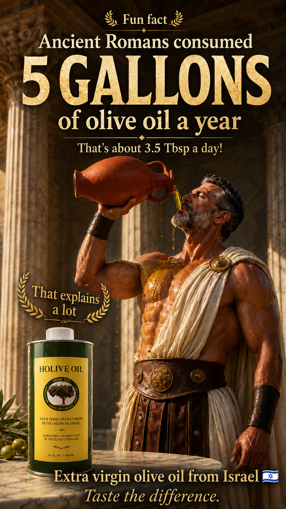 Holive Oil: Extra Virgin Olive Oil from Israel Facebook ad