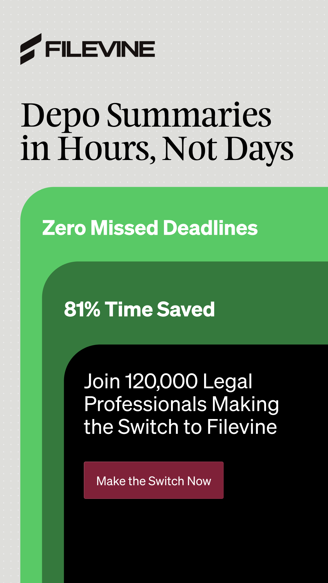 Filevine Facebook ad from May 19, 2026