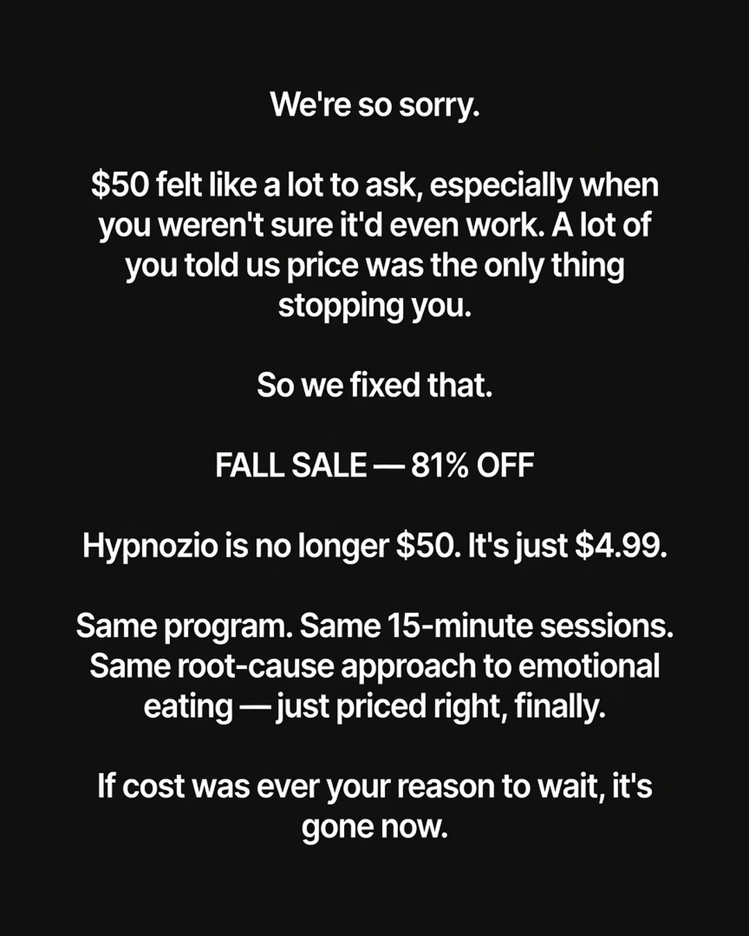 Hypnozio: power of hypnotherapy Facebook ad