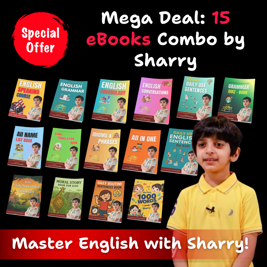 Learn English With Sharry Facebook ad: 15-in-1 English Combo: Unlock Native-Level Fluency