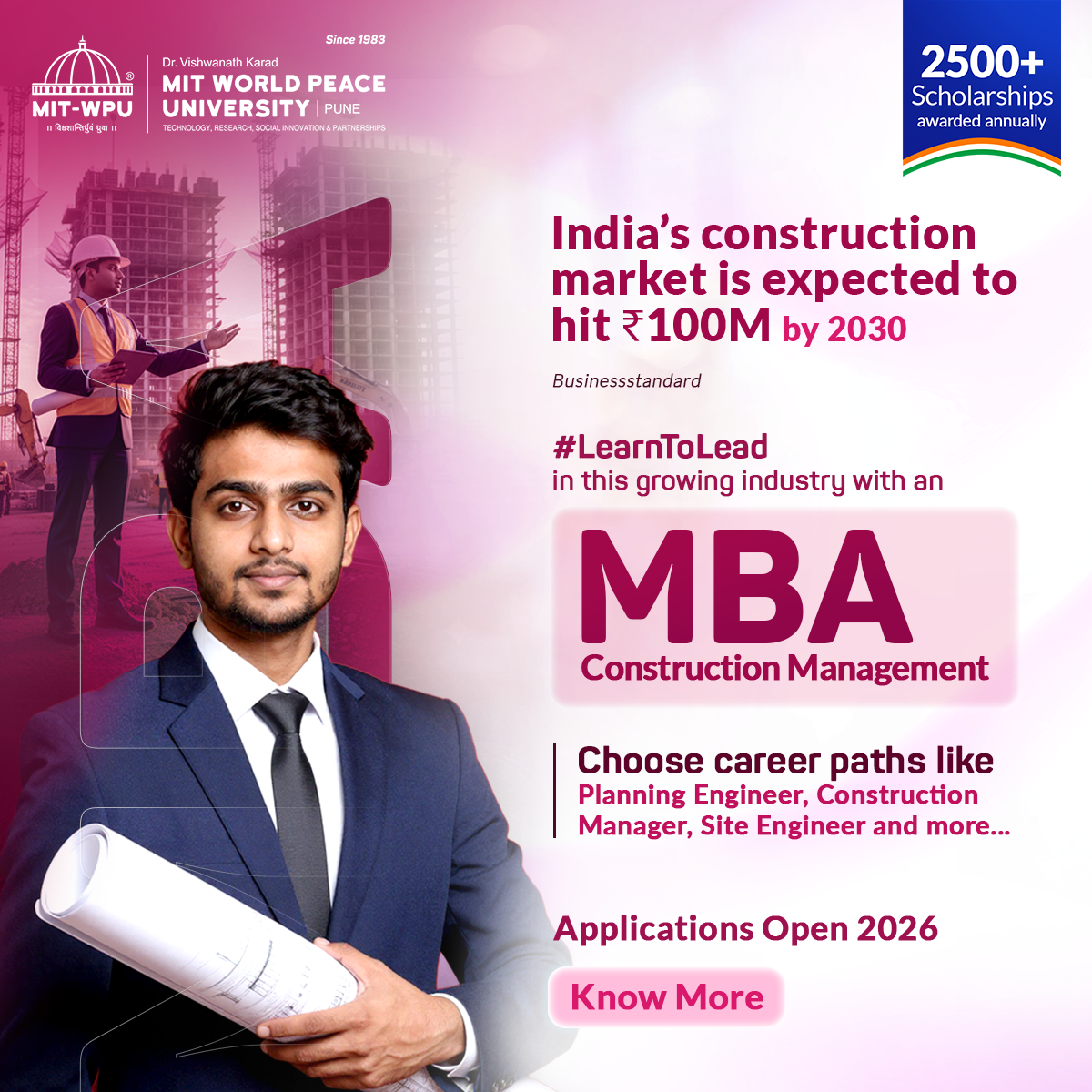 MIT-World Peace University Facebook ad: MBA in Construction Management