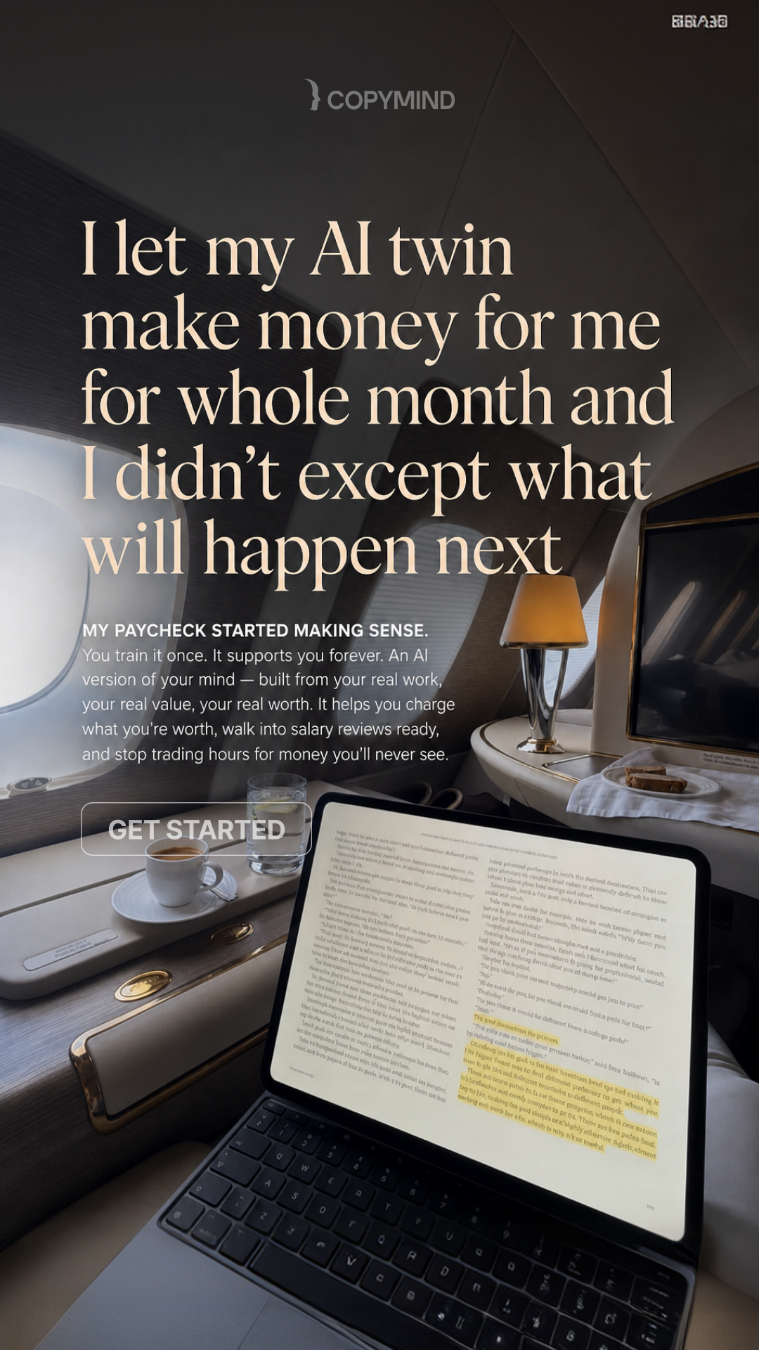 Copymind's money&career coach Facebook ad: Join thousands who've transformed their careers, their…
