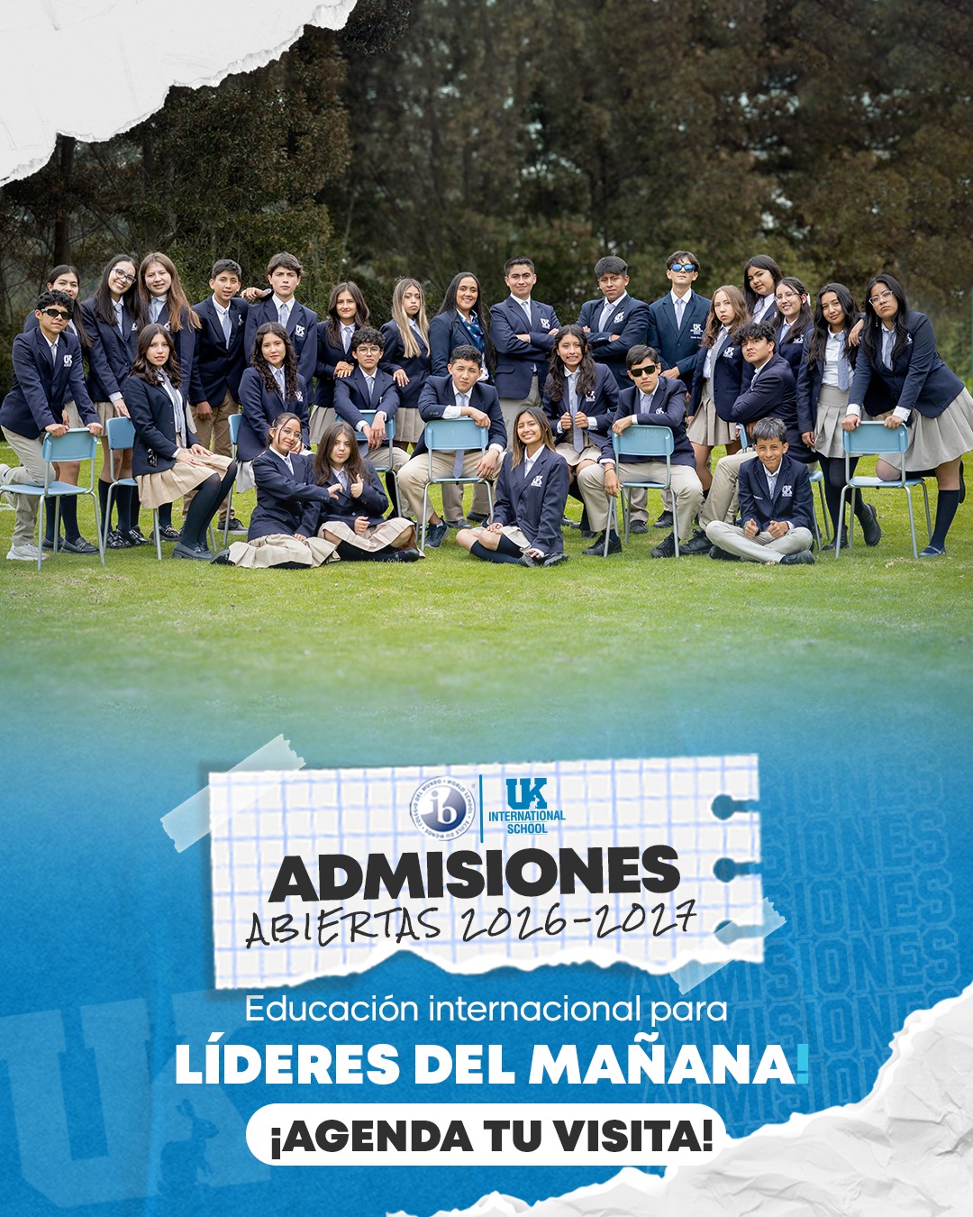 UK International School Facebook ad: ¡Admisiones Abiertas 2026 - 2027!
