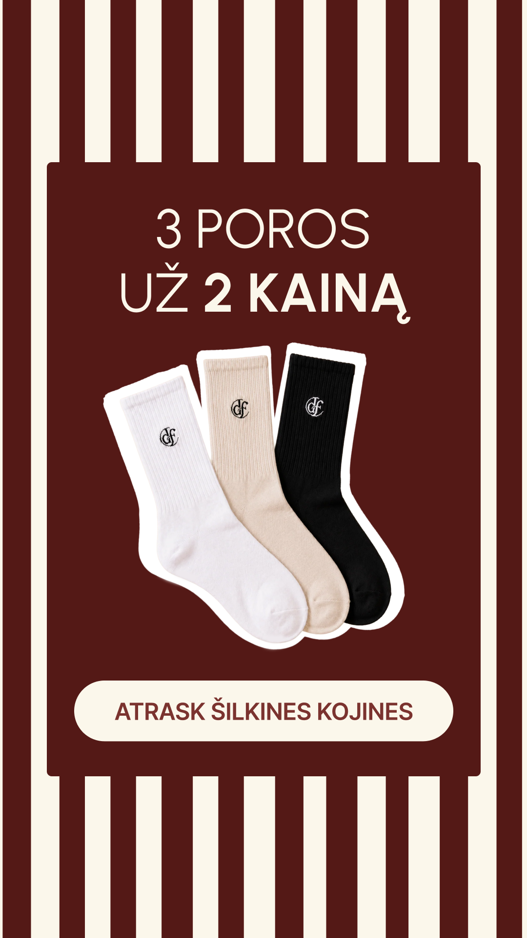 Deerforest Facebook ad: Naujiena! Ilgos šilkinės kojinės