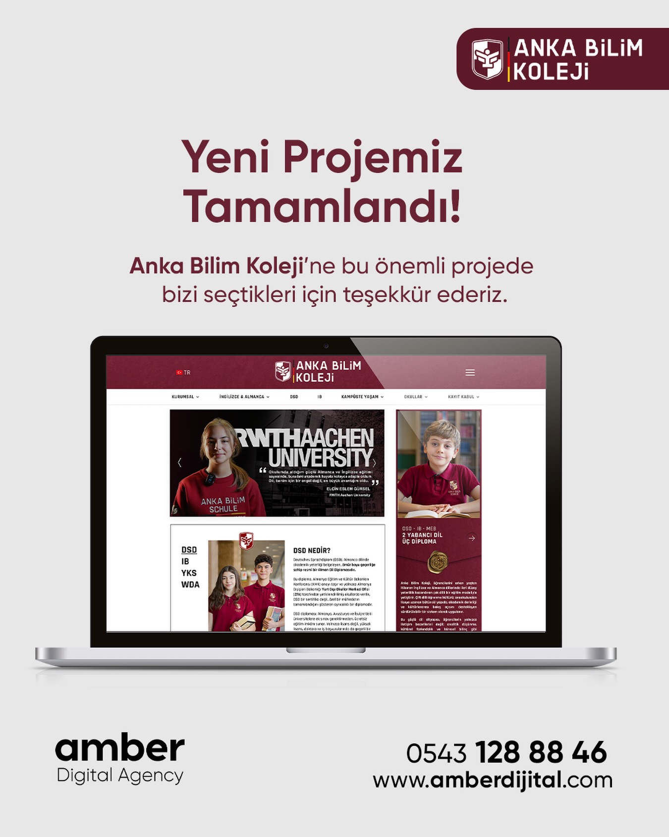 Amber Digital Agency Facebook ad: Anka Bilim Koleji’nin yeni web sitesini başarıyla…