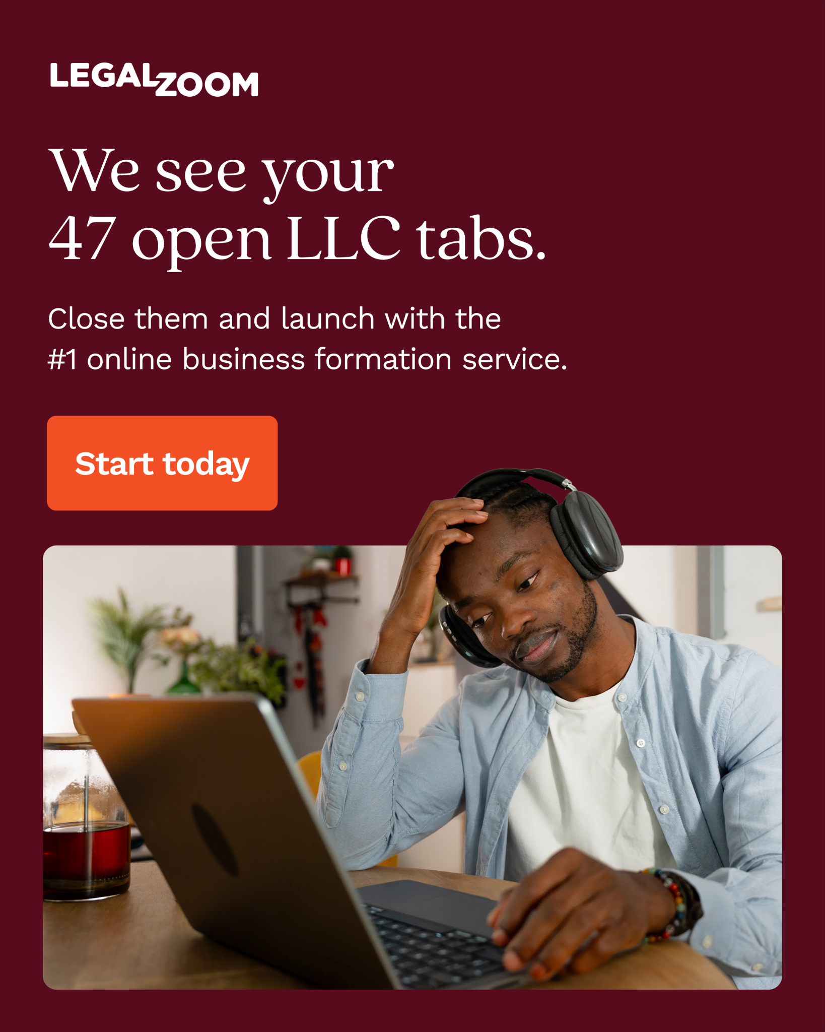 LegalZoom Facebook ad: Start Your LLC