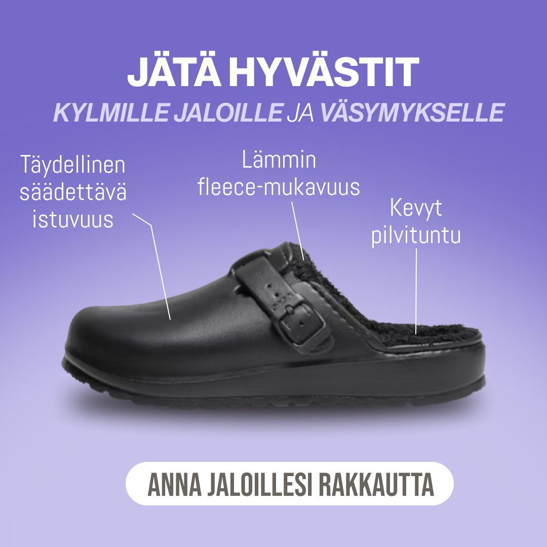 Jalkaasiantuntija.fi Facebook ad: Talvikauden rakastetuimmat tossut ovat täällä!