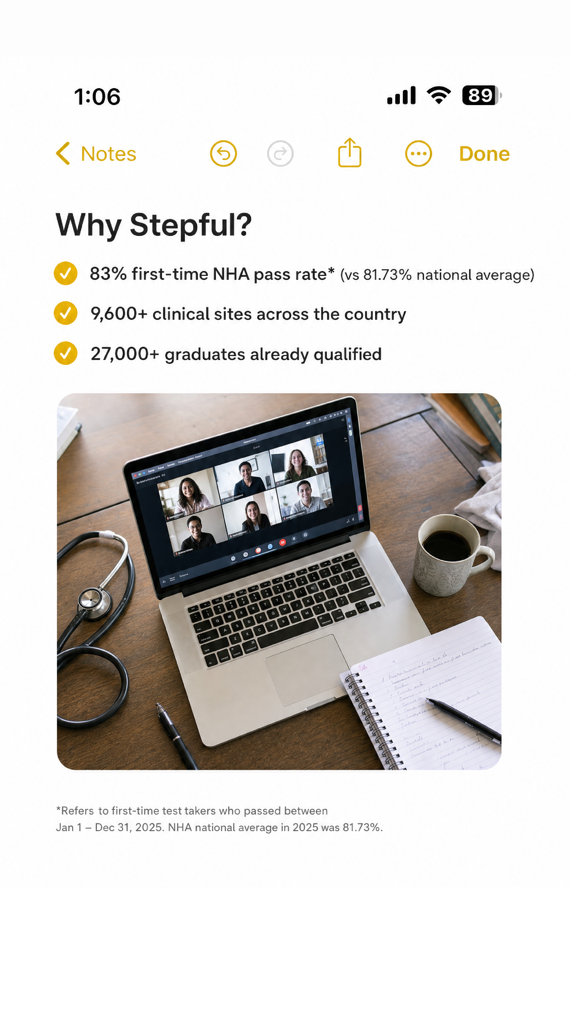 Stepful Facebook ad: Stand out from book-only pre-meds