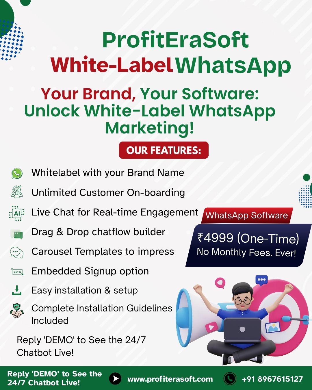 ProfitEra Software Facebook ad: Want to start a WhatsApp Marketing Agency?