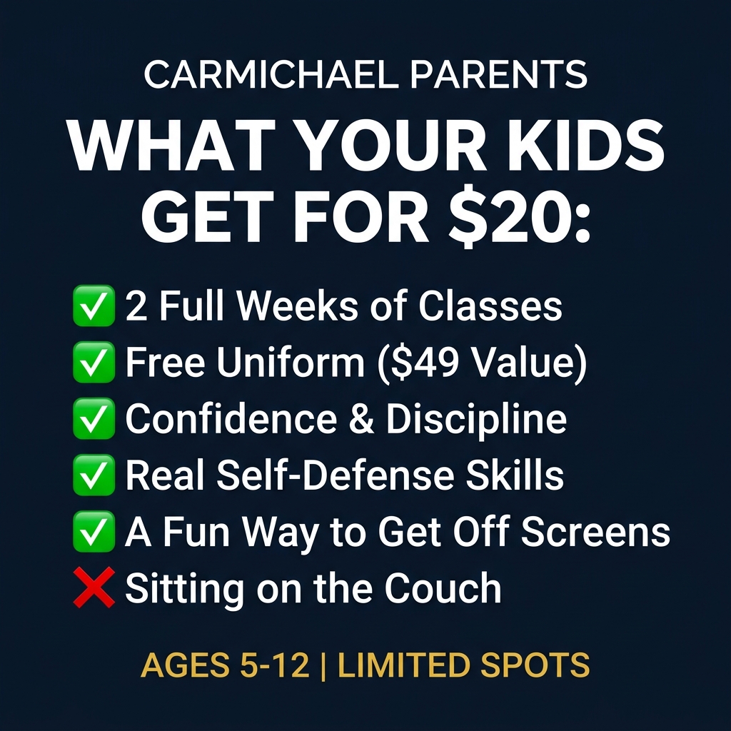 Carmichael Academy - Family Taekwondo Facebook ad: Family Martial Arts!