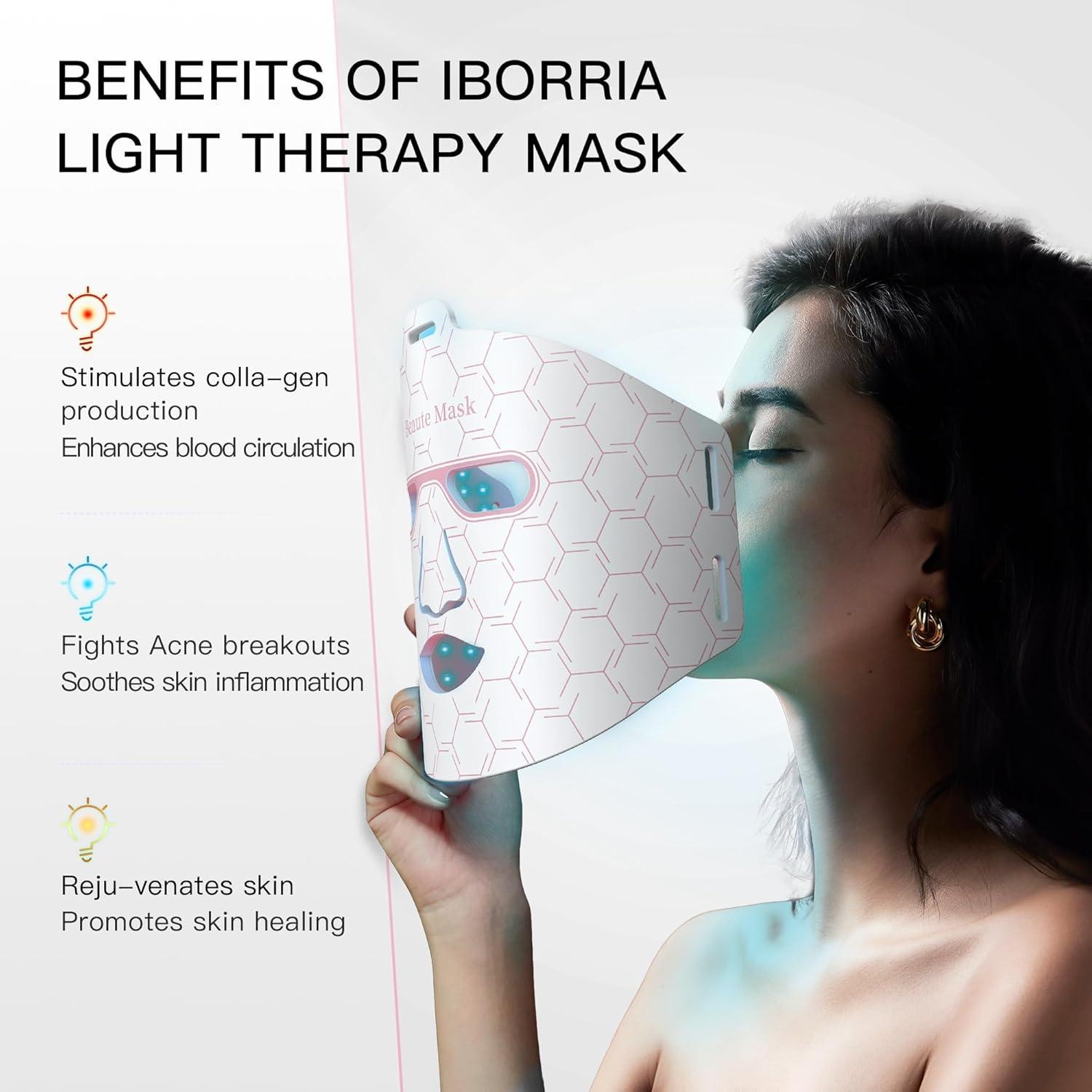 Mindent OLCSÓN Facebook ad: IBORRIA LED fényterápiás arcmaszk - Rugalmas szilikon kialak