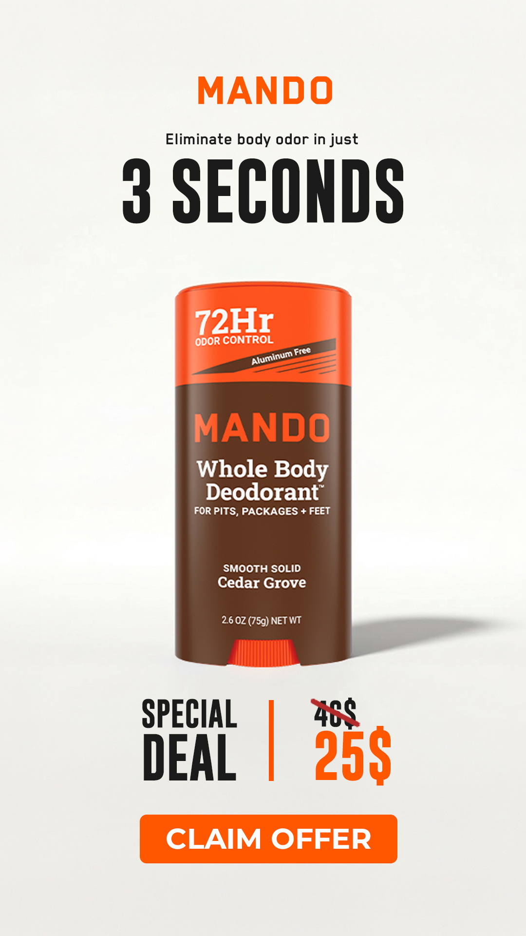 Mando Deodorant Facebook ad