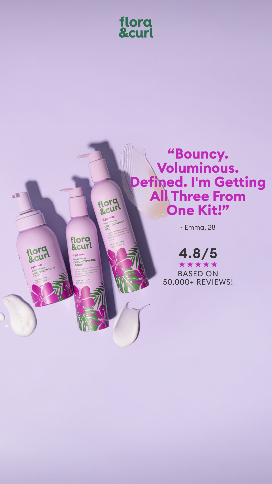 Flora & Curl Haircare Facebook ad