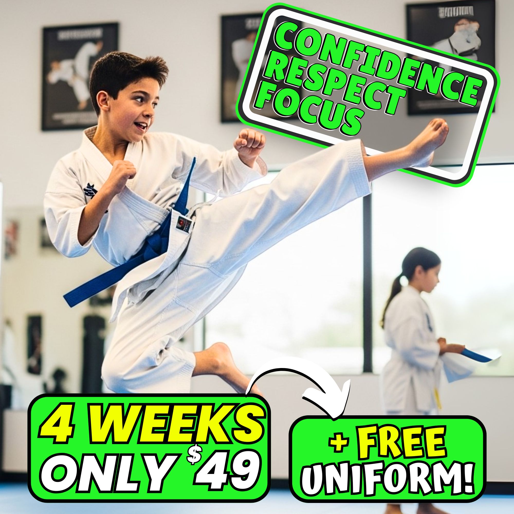 Han's World Class Taekwondo Academy Facebook ad: Best Kept Secret for Less SCREEN-TIME!
