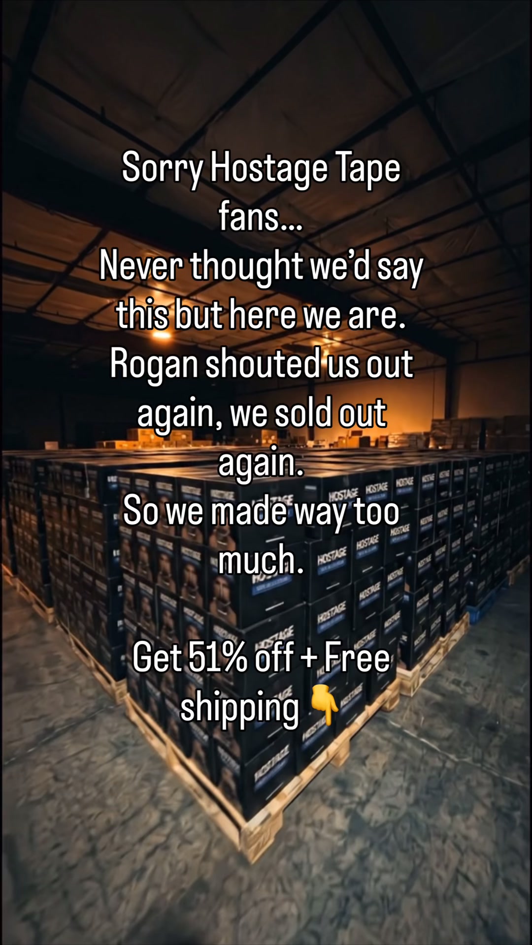 Hostage Tape Facebook ad from Aug 11, 2026