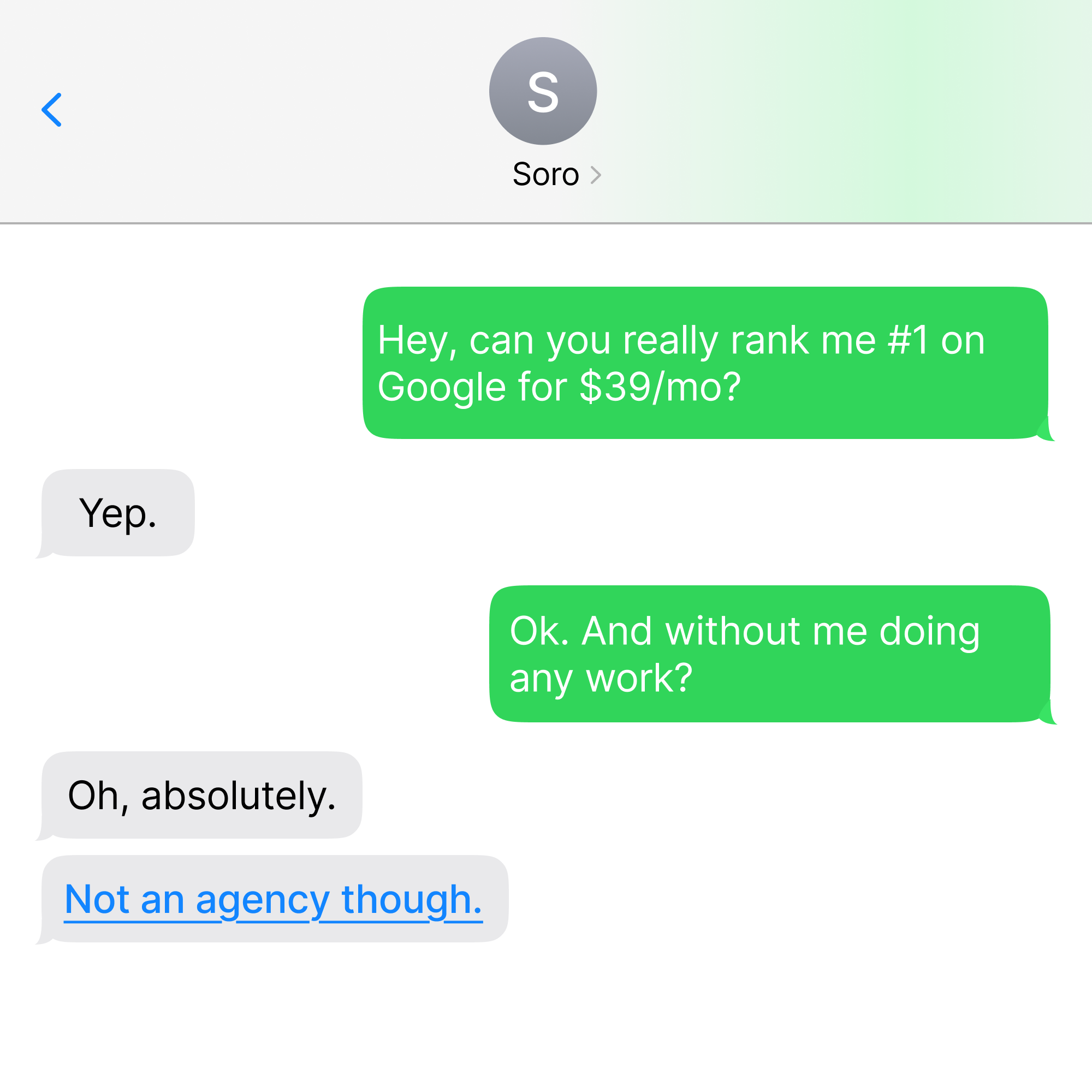 Soro SEO Facebook ad