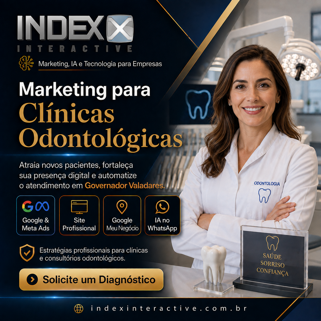 Index Interactive Facebook ad: Marketing para Clínicas Odontológicas