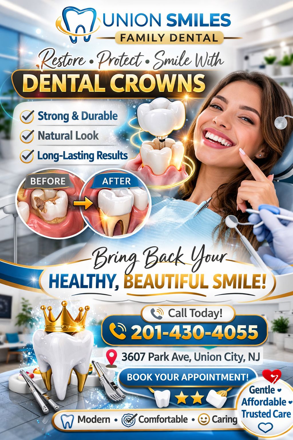 Union Smiles Family Dental Facebook ad: Guide to Dental Crowns Weehawken NJ: Types, Benefits, and…