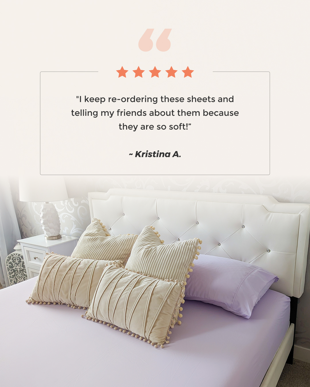 PeachSkinSheets.com Facebook ad: So Soft Her Friends Hear About It